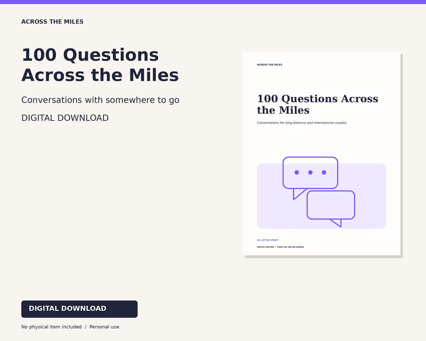 100 Questions Across the Miles cover — digital download