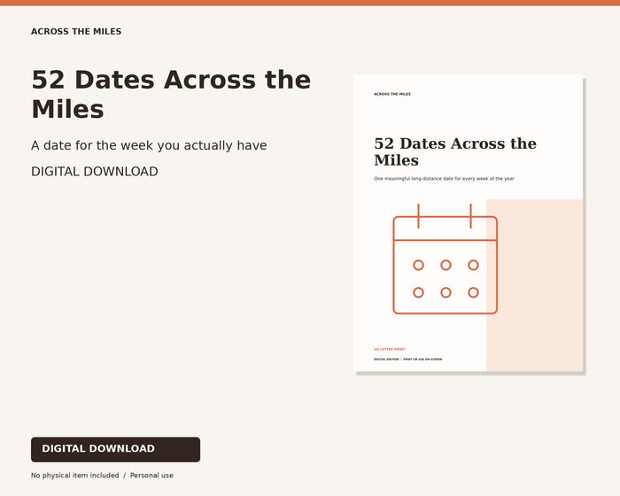 52 Dates Across the Miles cover — digital download