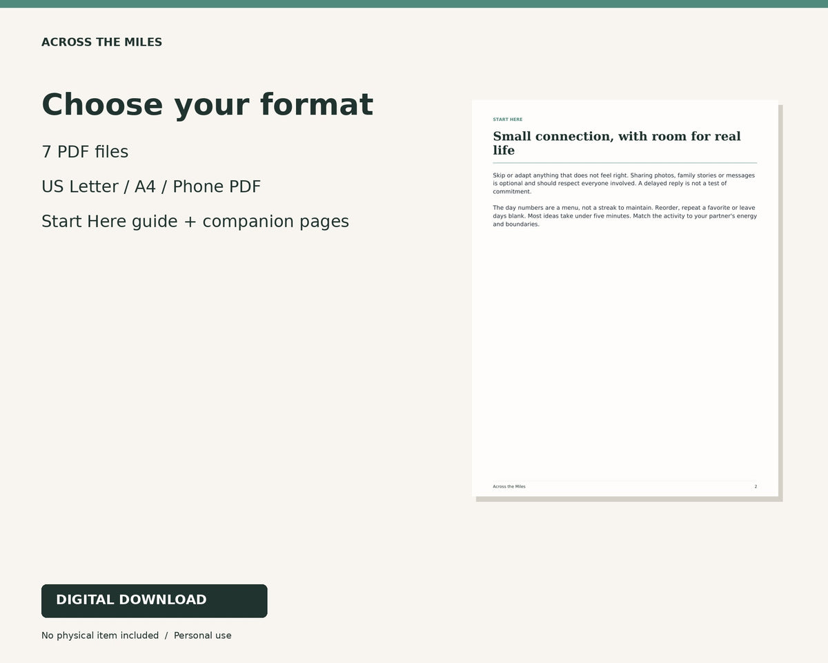 Formats and files included in 365 Tiny Ways to Stay Connected