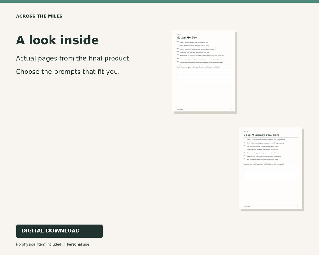 Actual interior pages from 365 Tiny Ways to Stay Connected