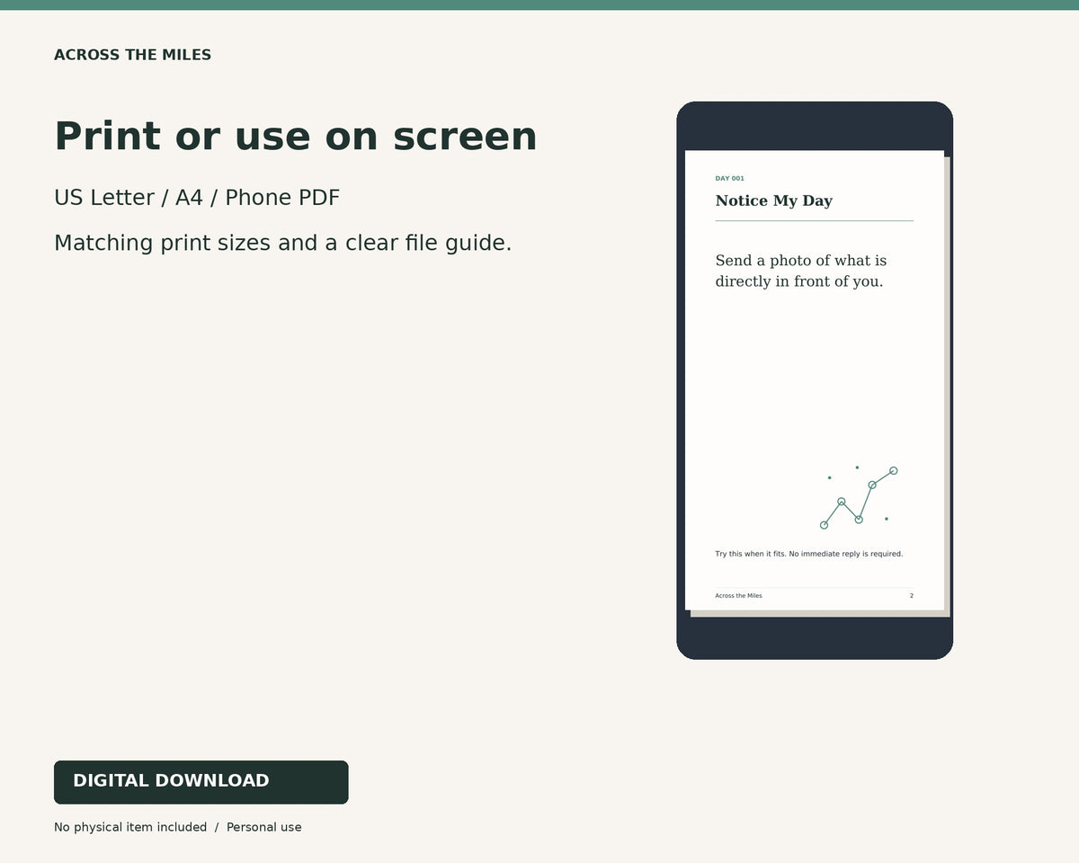 Print and screen formats for 365 Tiny Ways to Stay Connected