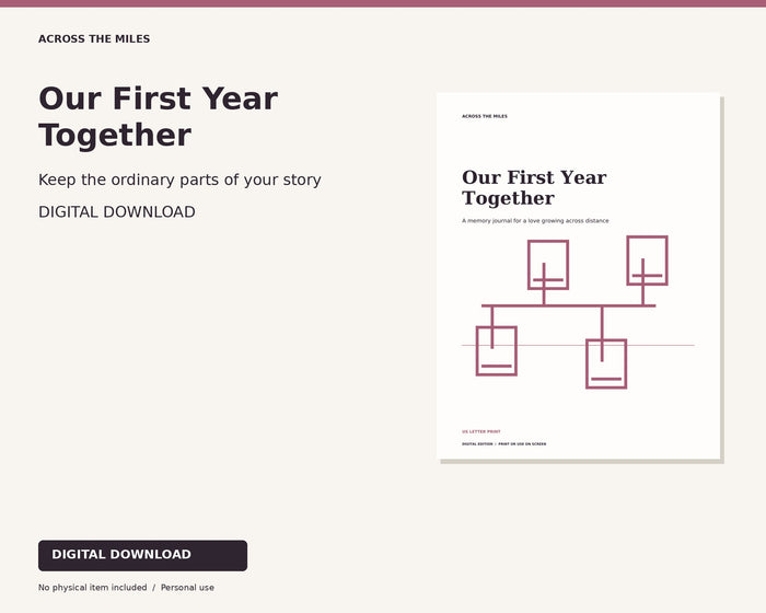 Our First Year Together cover — digital download