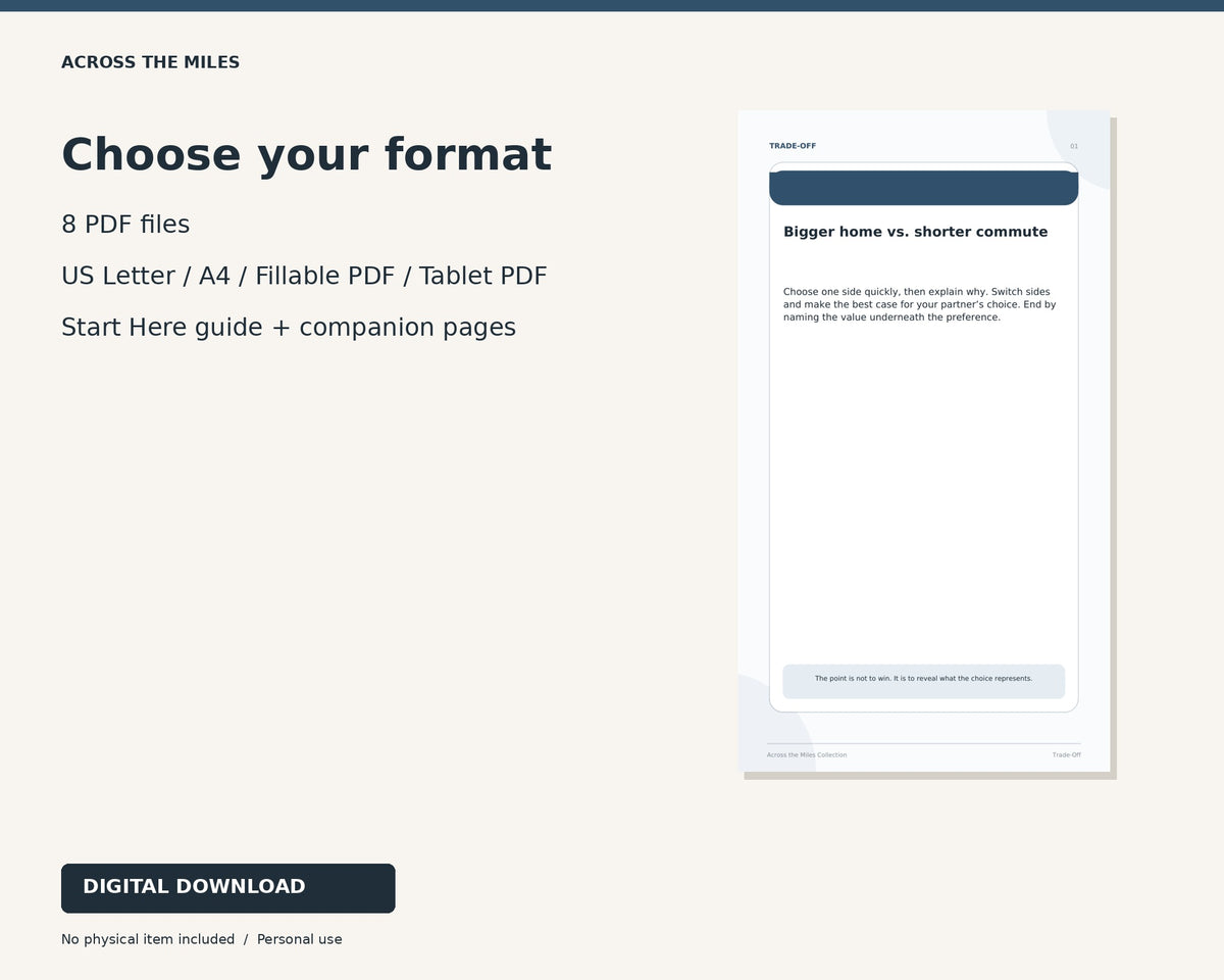 Formats and files included in Closing the Distance