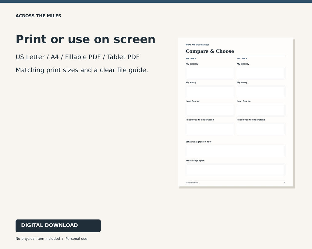 Print and screen formats for Closing the Distance